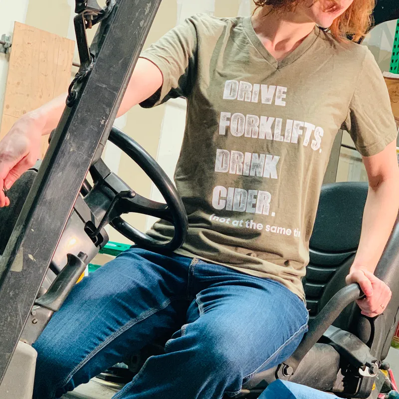 Forklift V-neck Tee